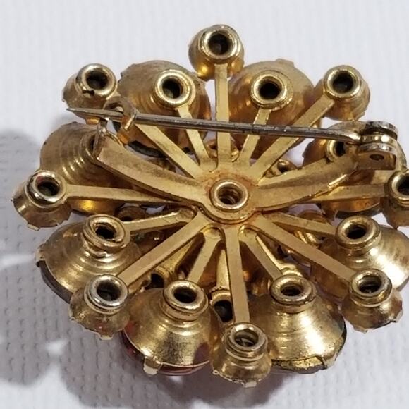 Vintage aurora borealis brooch one and one fourth triple - Picture 8 of 9